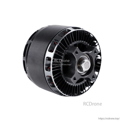 T-Motor large black brushless motor with finned housing and front mounting flange and shaft