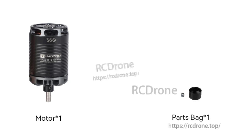 T-Motor AX335-B KV426 brushless motor with included parts bag for mounting