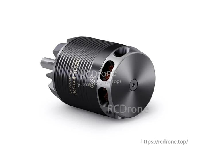 T-Motor cylindrical brushless drone motor with finned black housing, front end cap and protruding shaft