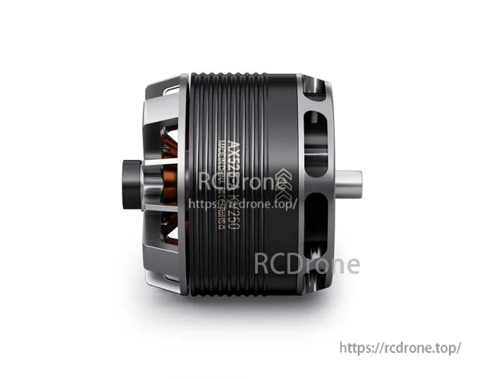 T-Motor AT2814 900KV brushless outrunner motor, side view with cooling slots and exposed copper windings