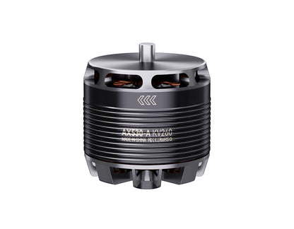 T-Motor AX530-A KV200 brushless motor with finned can and exposed windings, front view