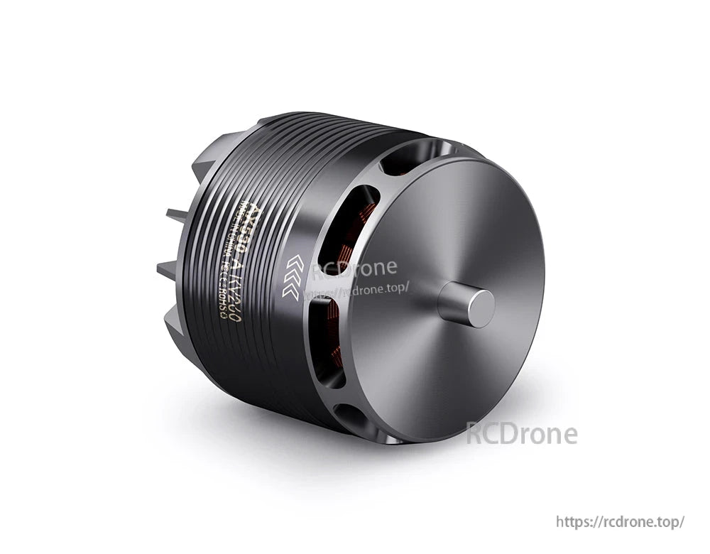 T-Motor brushless outrunner drone motor with black ribbed aluminum housing and front shaft