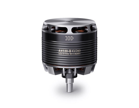 T-Motor AX530-B KV260 brushless outrunner motor with ribbed black housing and silver end caps