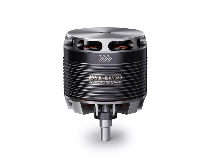 T-Motor AT320-B KV260 brushless outrunner motor with black finned housing and central shaft