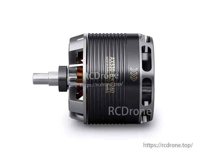 T-Motor, AXI 2814/12 Gold Line brushless outrunner motor with silver shaft and black ribbed housing
