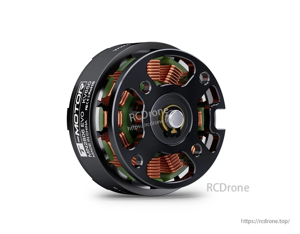 T-Motor MN2806 EVO 650KV brushless outrunner drone motor with open-frame housing and exposed copper windings