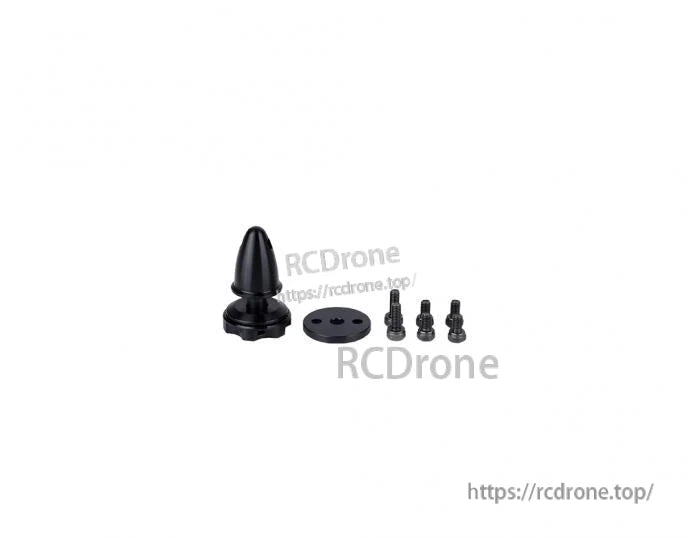 T-Motor black propeller spinner cone kit with round mounting plate and three screws
