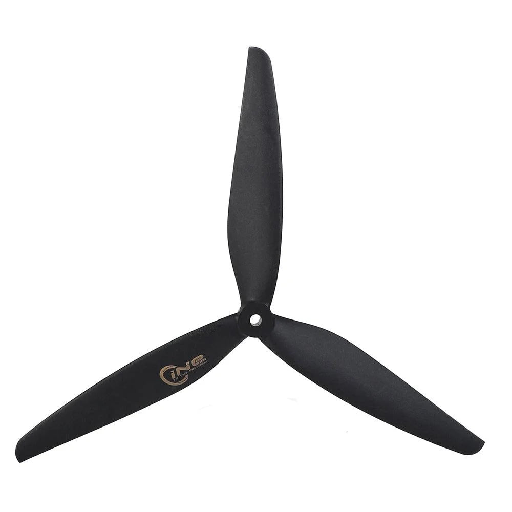 Black T-Motor CINE 3-blade FPV propeller with tri-blade design and center mounting hole