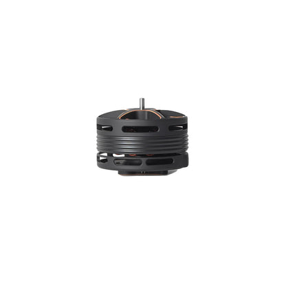 T-Motor black brushless drone motor with vented housing, ribbed midsection, and a top output shaft