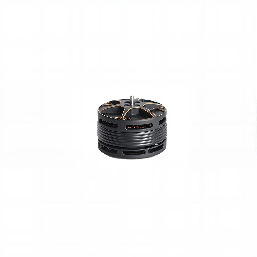 T-Motor brushless outrunner motor with black vented housing, gold accents, and exposed shaft