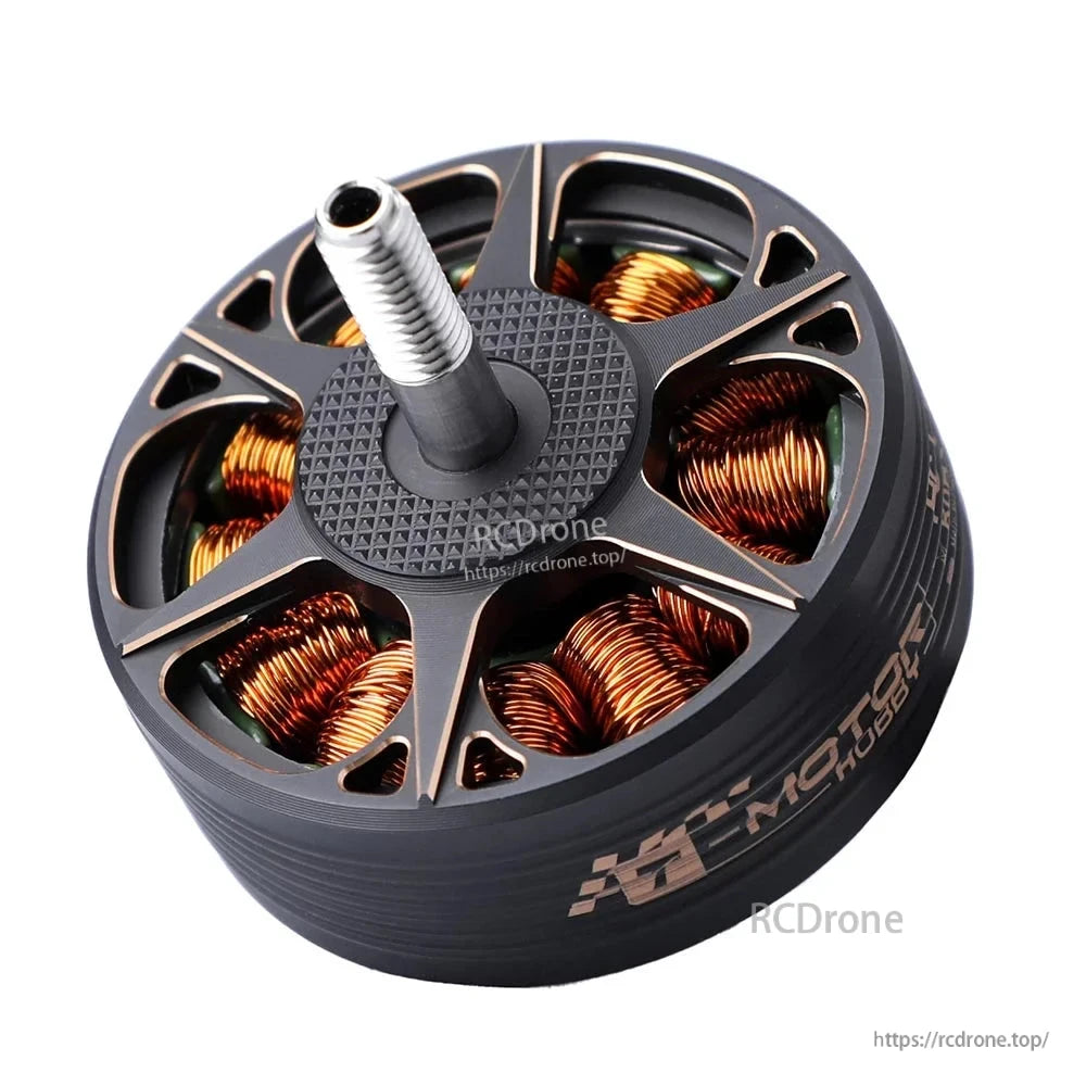 T-Motor Cine77 3610 brushless drone motor with exposed copper windings, ventilated top plate, and threaded shaft