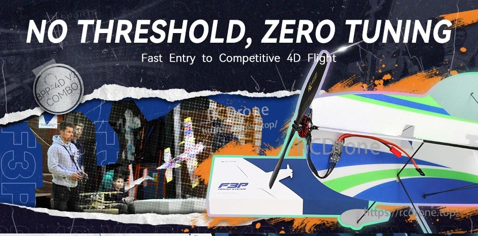 T-Motor F3P power set combo banner with indoor 4D plane, motor and propeller, and F3P Power Set box