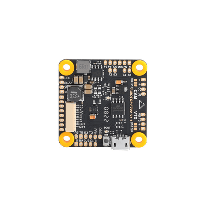 T-Motor F7 30.5mm*30.5mm Flight Controller, T-Motor F7 30.5x30.5mm flight controller board with micro USB port, boot button, and labeled CAM/VTX pads