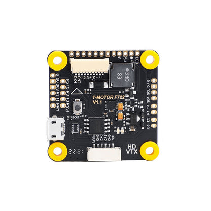 T-Motor F7 HD flight controller board (F722 V1.1) with micro USB port and HD VTX connector