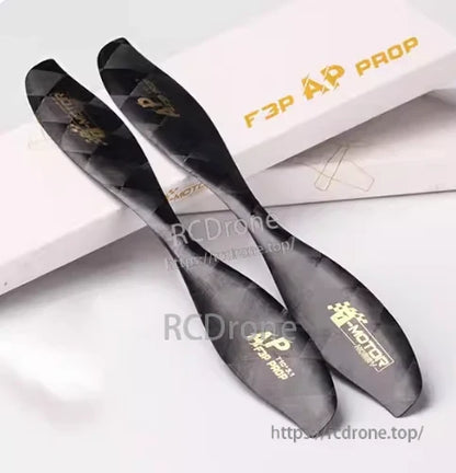 T-Motor FS10X3.1 Carbon Propeller, Pair of T-Motor FS10X3.1 carbon fiber drone propellers in black with gold logos on a white box