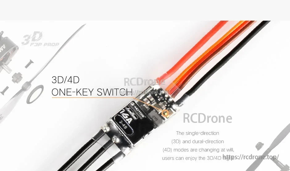 T-Motor, Inline 3D/4D one-key switch module with wired leads for RC aircraft setup