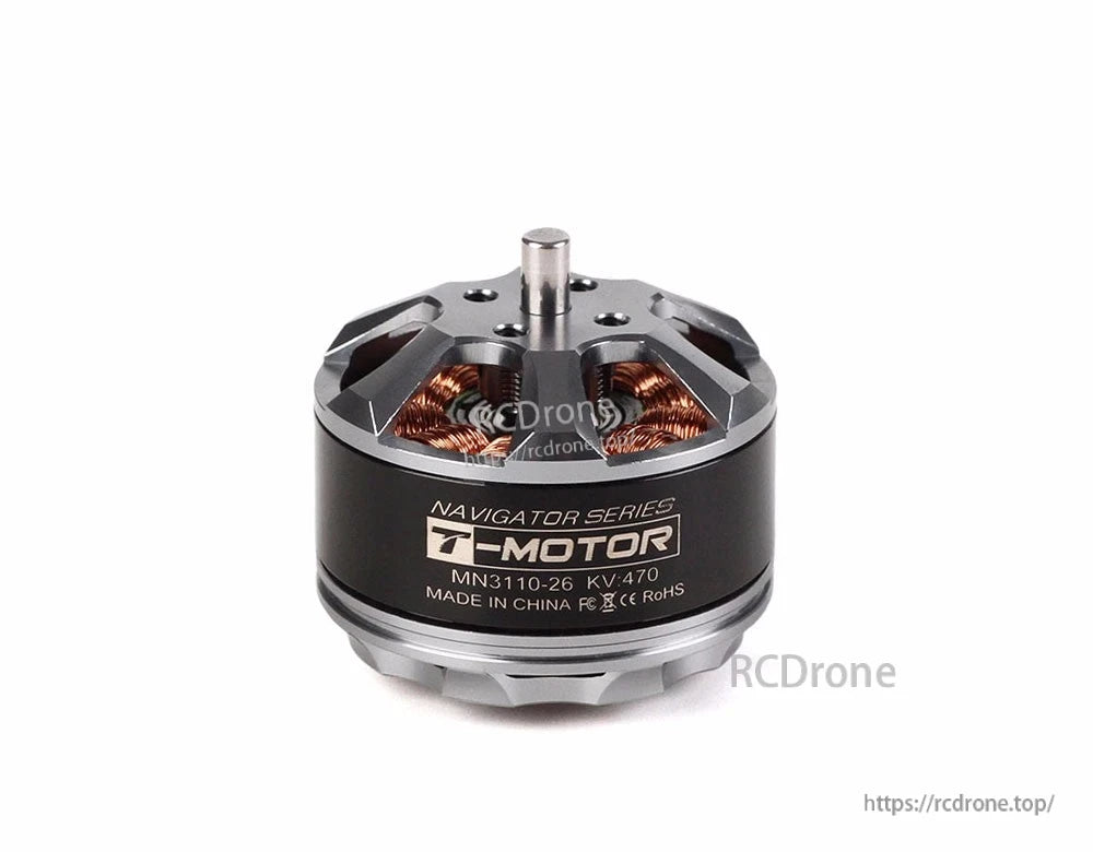 T-Motor Navigator Series MN3110-26 KV470 brushless outrunner motor with exposed copper windings and shaft