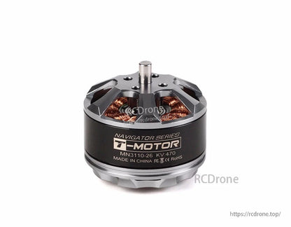 T-Motor Navigator Series MN3110-26 KV470 brushless outrunner motor with exposed copper windings and shaft