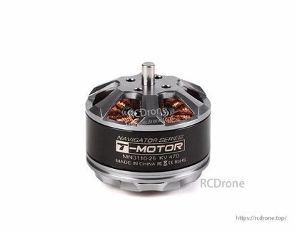 T-Motor Navigator Series MN3110-26 KV470 brushless outrunner motor with exposed copper windings and top shaft