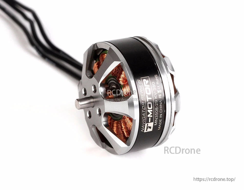 T-Motor Navigator Series MN3508-29 KV380 brushless outrunner motor with open frame and lead wires