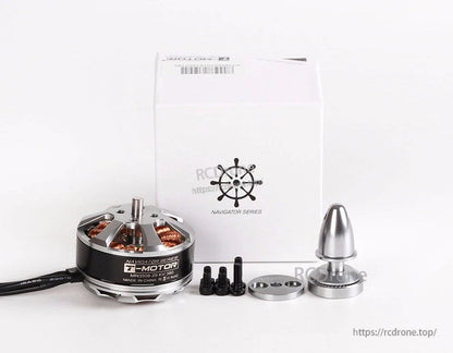T-Motor Navigator Series MN3508-2 KV380 brushless outrunner motor with prop adapter, screws and box