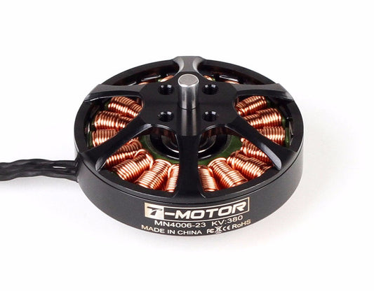 T-Motor MN4006-23 380KV brushless outrunner motor with exposed copper windings and black housing