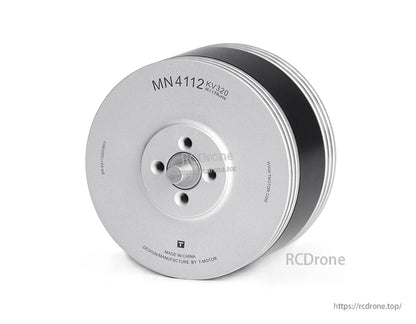 T-Motor MN4112 KV320 brushless motor with round aluminum housing and multi-hole mounting hub