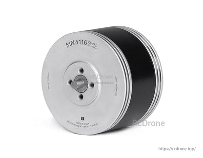 T-Motor MN4116 KV450 brushless outrunner motor with silver end cap and mounting bolt holes