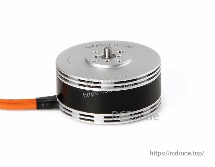 T-Motor MN501-S brushless motor with black housing, silver top cap and orange lead wire