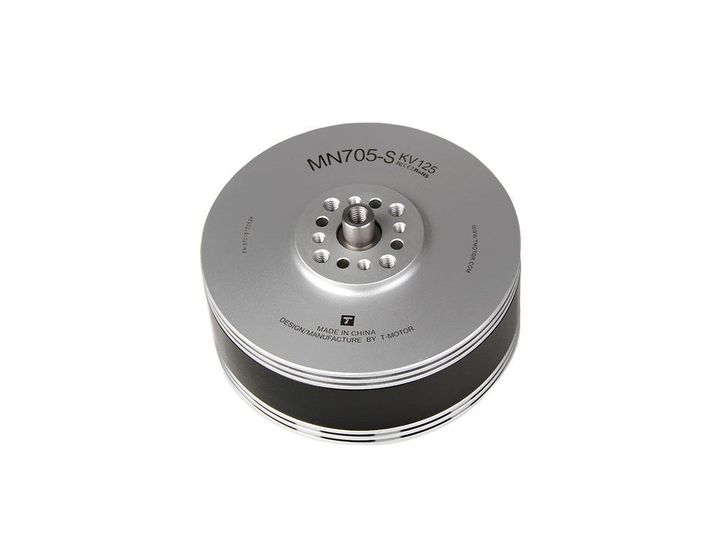 T-Motor MN705-S KV125 brushless motor with silver top plate and multi-hole mounting hub