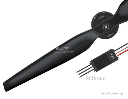T-Motor NS52*20 carbon fiber UAV propeller with two-blade design and multi-hole mounting hub