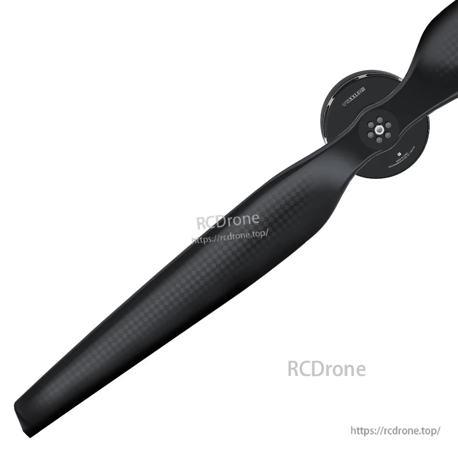 T-Motor NS57*22 Carbon Fiber UAV Propeller, T-Motor NS57x22 carbon fiber UAV propeller, two-blade design with carbon weave finish and multi-hole hub