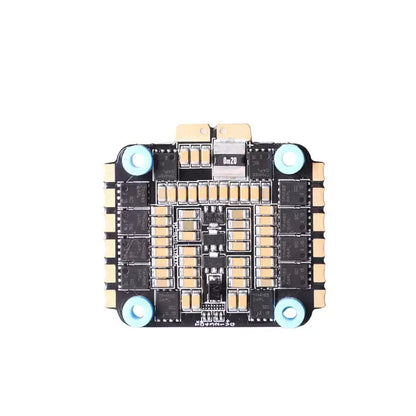 T-Motor P60A V2 4in1 ESC, Top view of T-Motor P60A V2 4-in-1 ESC board with 30.5x30.5mm mounting holes and blue grommets