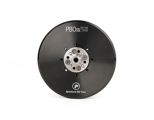 T-Motor P80III KV100 agricultural UAV motor with round black housing and central metal mounting hub