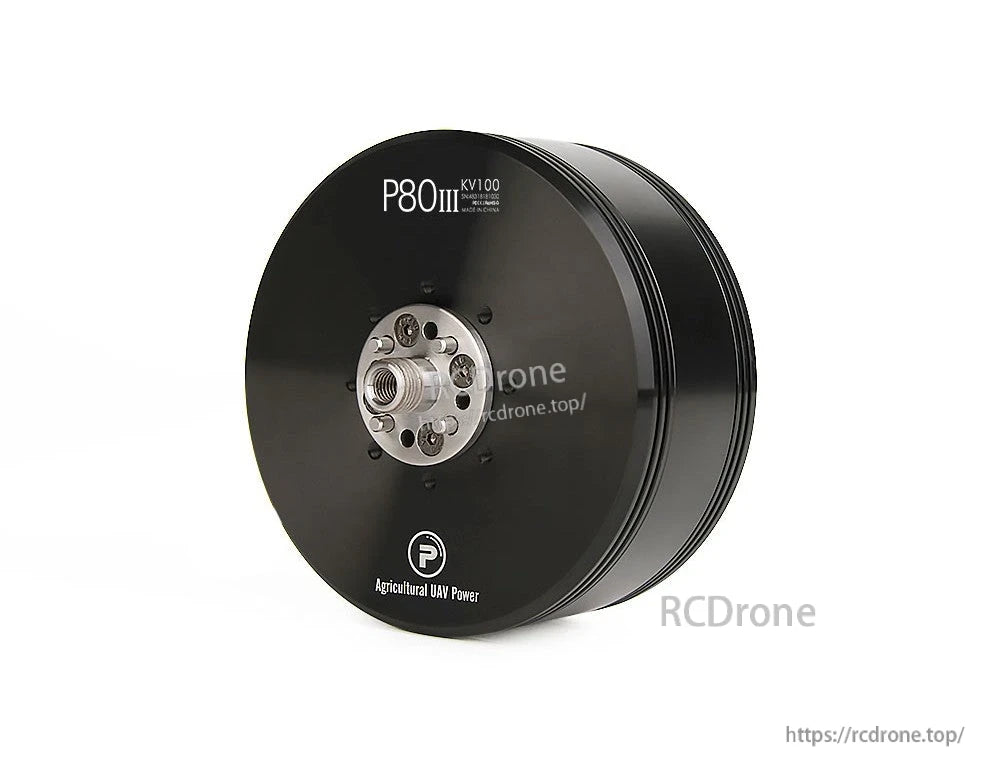 T-Motor P80II KV100 agricultural UAV brushless motor with black housing and threaded center mount