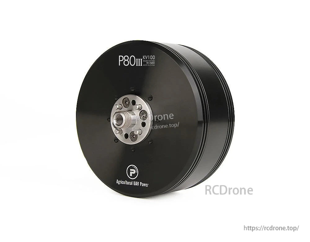 T-Motor P80II KV100 agricultural UAV motor with black housing and central threaded mounting hub