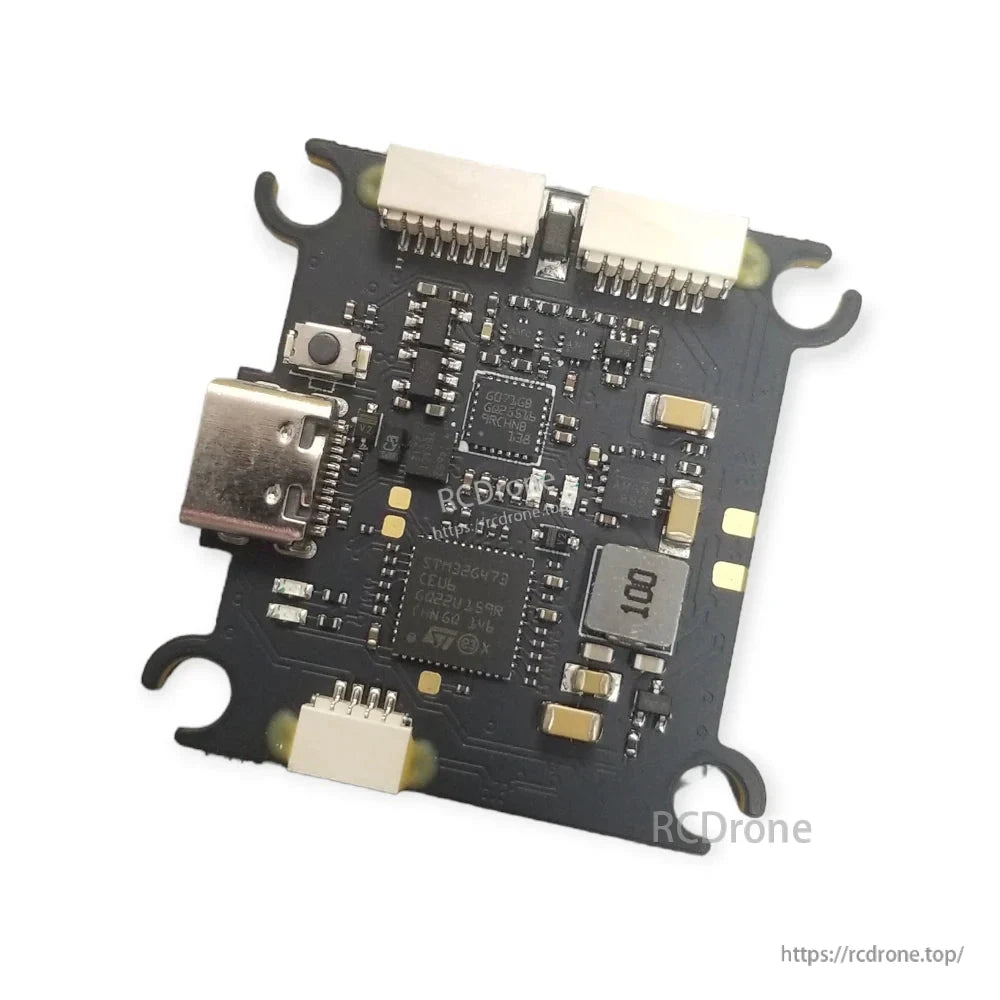 T-Motor Pacer Alpha G4 flight controller board with USB-C port, three JST connectors, and 30.5mm mounting holes