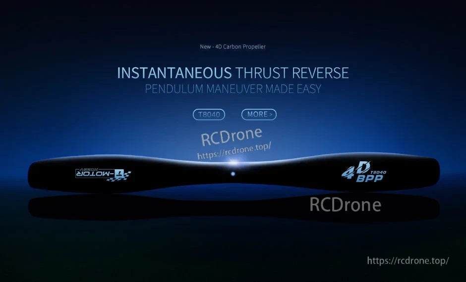 T-Motor T-Hobby BPP T8040 4D carbon propeller blade with "4D BPP" and "T8040" markings