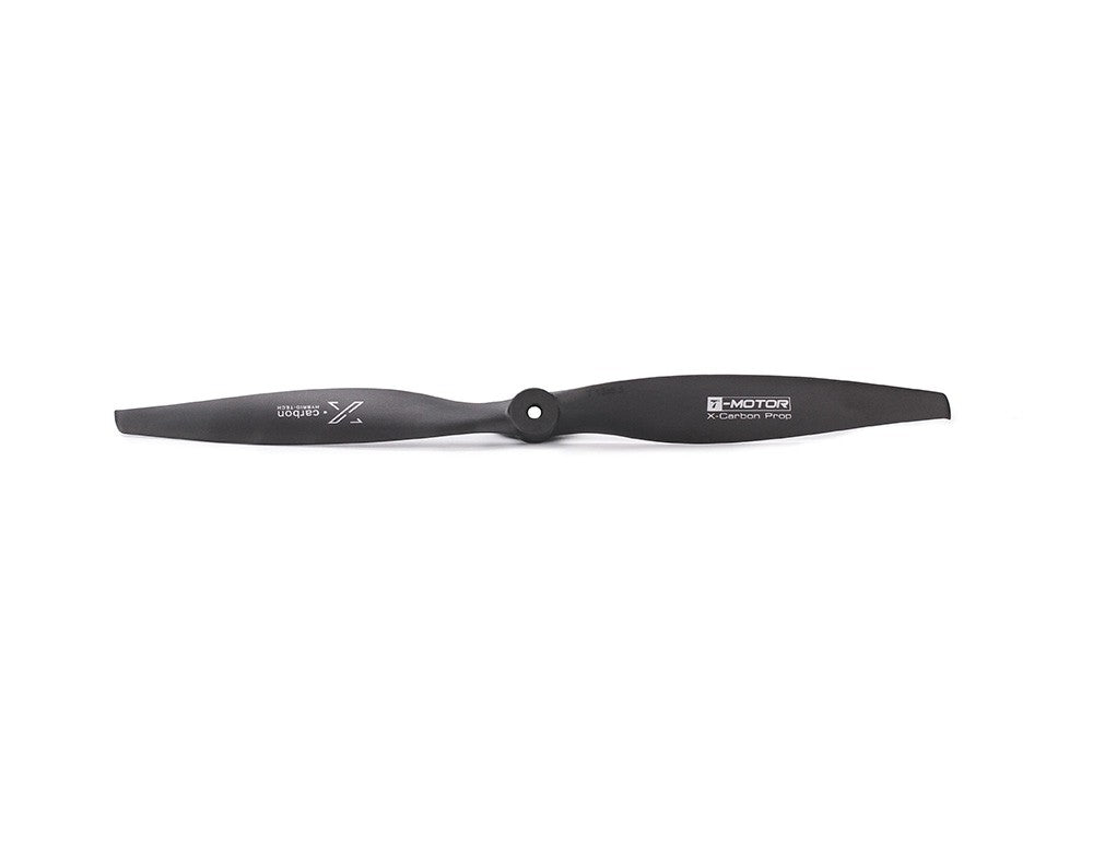 T-Motor T12*6 Black CW Fixed-Wing Propeller, T-Motor T12x6 black CW fixed-wing two-blade propeller with center mounting hole and T-Motor X-Carbon branding