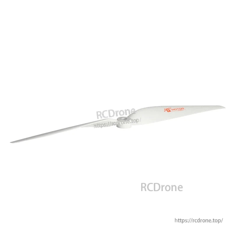 T-Motor T13x6.5 white fixed-wing propeller with slim two-blade design and printed T-Motor logo
