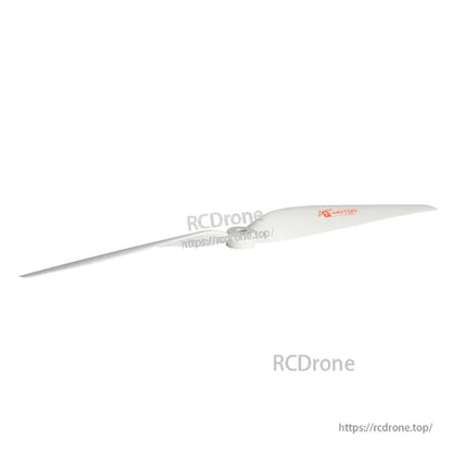 T-Motor T13x6.5 white fixed-wing propeller with slim two-blade design and printed T-Motor logo