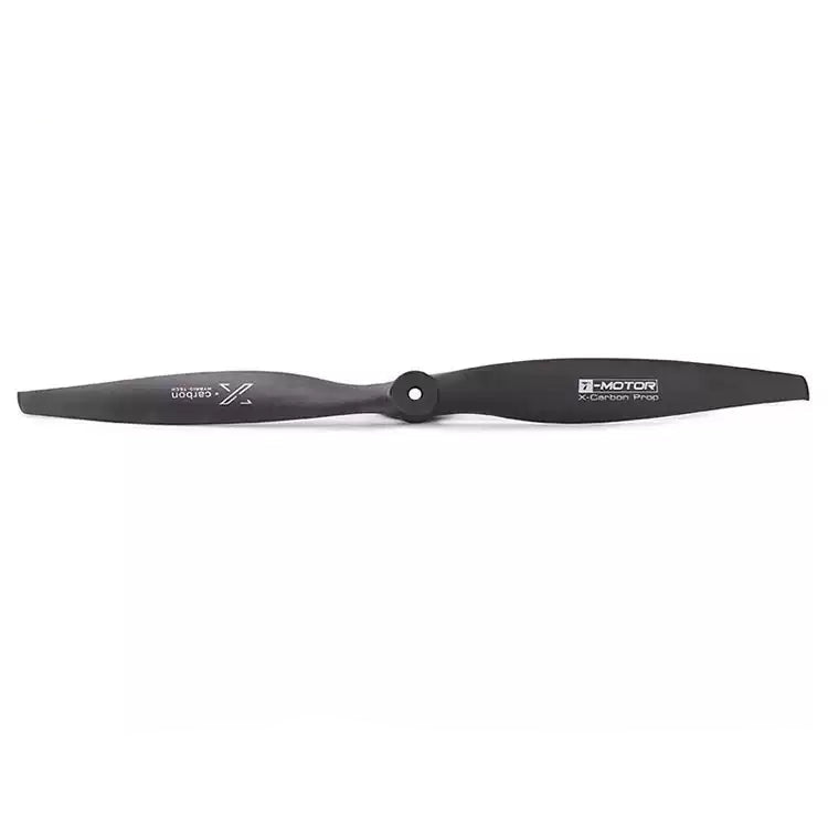T-Motor T16*8 Black Carbon Polymer Propeller, T-Motor T16x8 black two-blade carbon polymer propeller with center mounting hole and X-Carbon markings