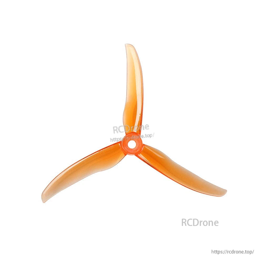 T-Motor T5143S FPV Drone Propeller, Translucent orange T-Motor T5143S three-blade FPV drone propeller with center mounting hole