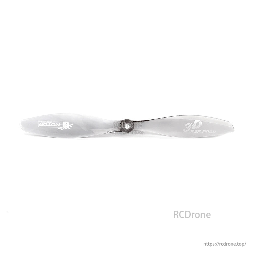 T-Motor T8044 Plastic Propeller, T-Motor T8044 plastic two-blade drone propeller with central hub mounting hole, translucent grey finish