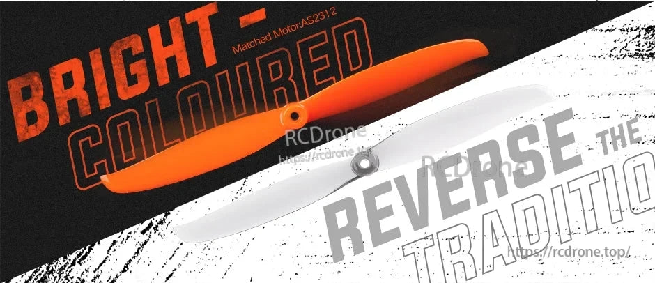 T-Motor T9051 Fixed Wing Plastic Propeller, T-Motor T9051 fixed-wing plastic propeller set with bright orange and light gray two-blade props