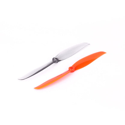 T-Motor T9051 fixed wing plastic propellers in gray and orange with two-blade design and hub mount