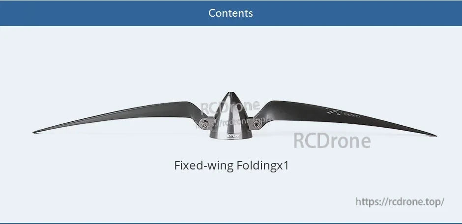 T-Motor TF15X8 fixed-wing folding propeller with two black blades and central hub, open position