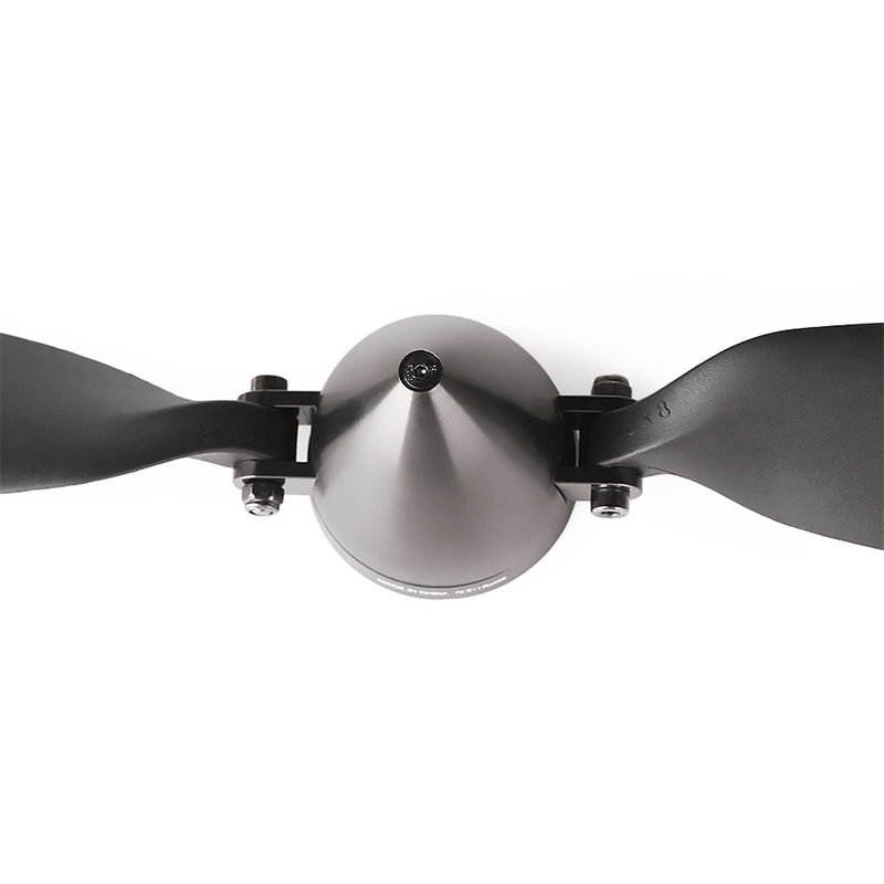 T-Motor TF15X8 fixed-wing folding propeller with two black blades and a smooth metal spinner hub