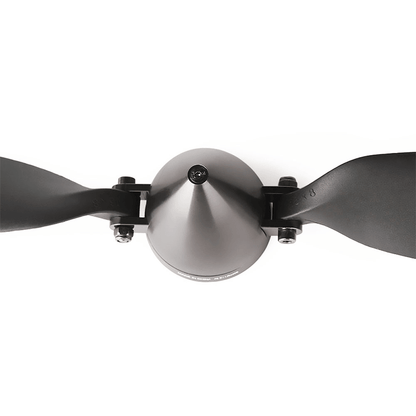 T-Motor TF15X8 fixed-wing folding propeller with two black blades and a smooth metal spinner hub