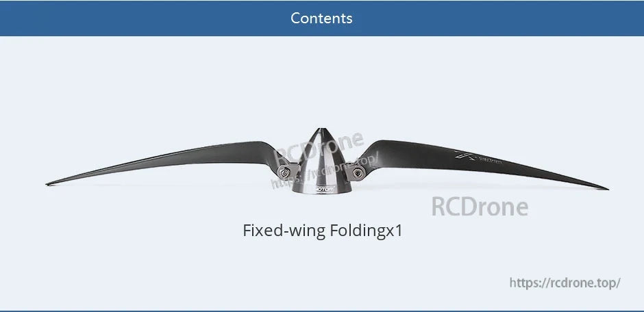 T-Motor TF16X8 fixed-wing folding propeller with two black blades and central hub assembly